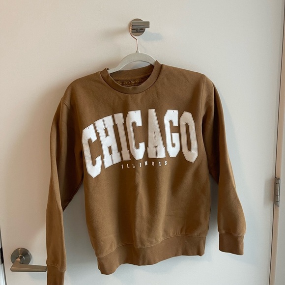 Sweaters - Alice & Wonder Tan Chicago Crewneck